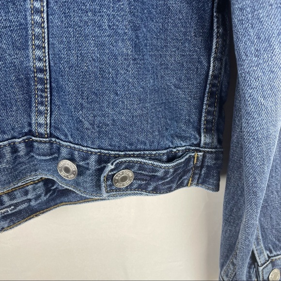 Gap Denim Jean tracker jacket button closure medium wash S - Picture 3 of 7